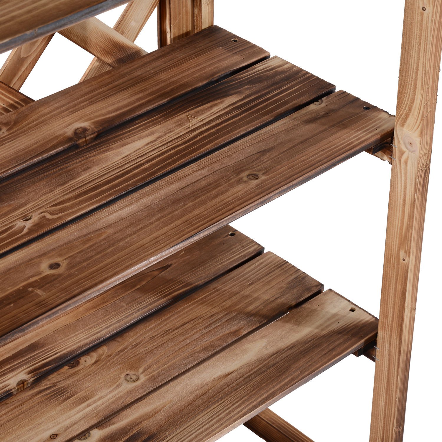 Outsunny Supporto fiori 3 livelli legno abete, scaffale fiori/piante