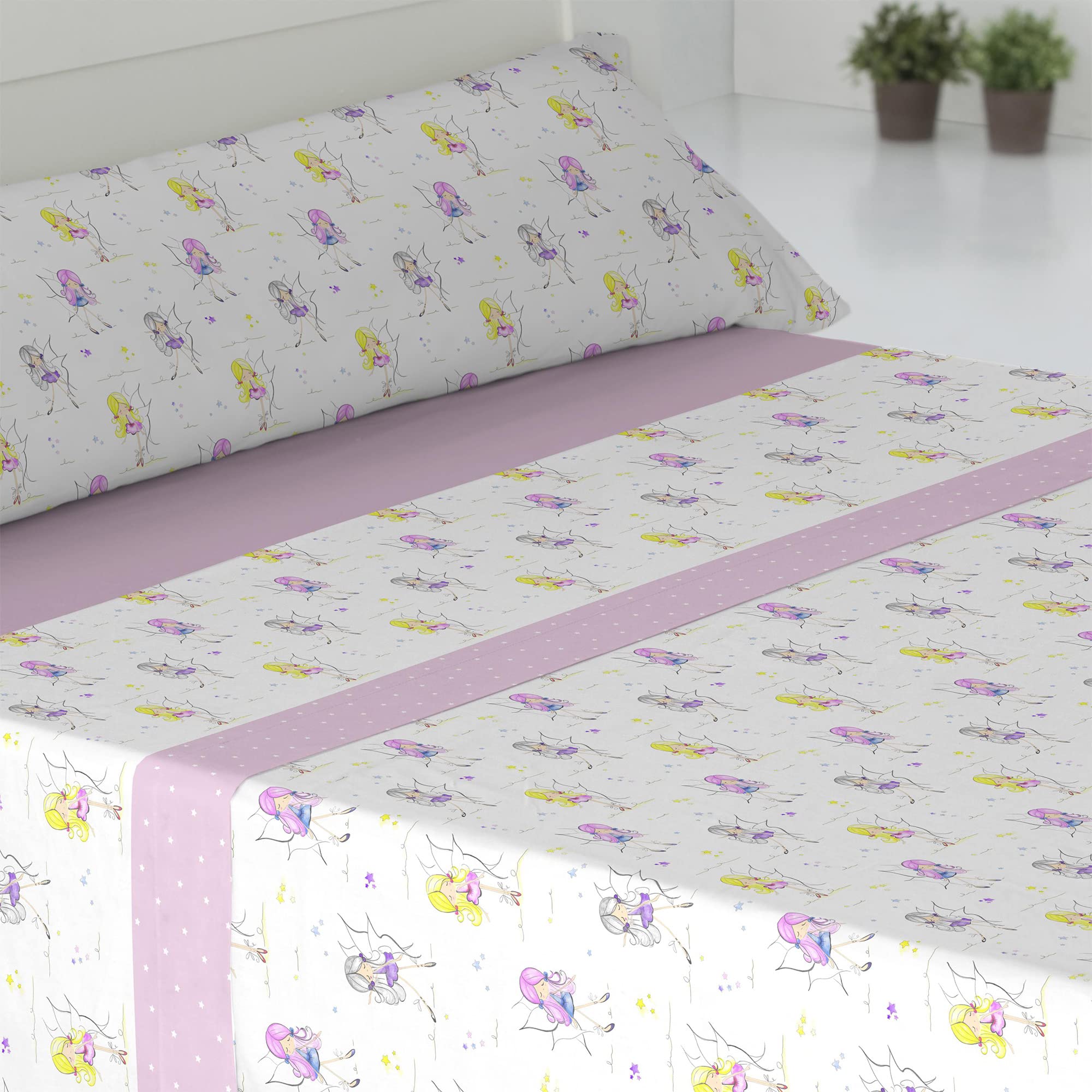 Cisne Rojo Juego de Sabanas Pirineo. Juego Sabanas Invierno Infantil. Sabanas Estampadas Calentitas Invierno Calidad Diseño. 3 Piezas. Modelo NInfas. Cama 105 cm