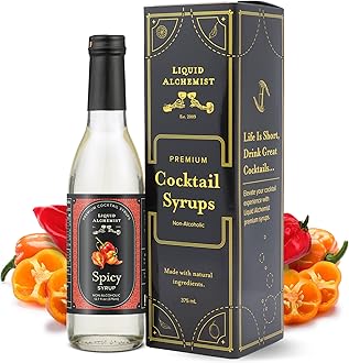 Spicy Habanero Infused Simple Syrup for Cocktails – Real Ingredients Make our Habanero Syrup a Great Spicy Margarita Mix & Paloma Picante - Vegan, Non-GMO Sweet Heat Drink Mix (12.7 oz)