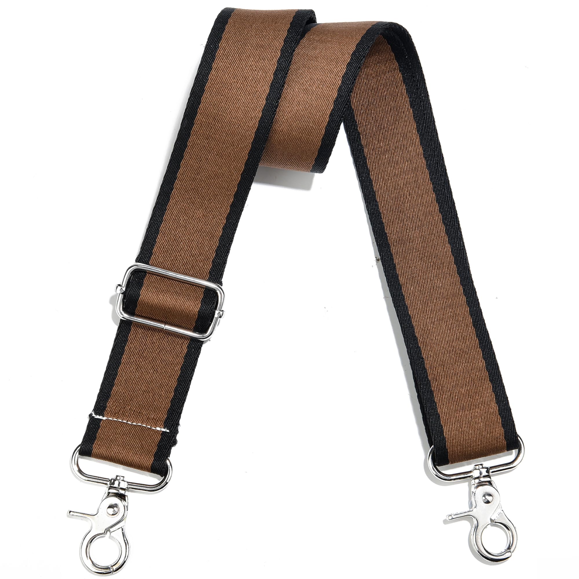 Wide Purse Strap Adjustable Replacement Crossbody Bag Strap Silver Hardware Shoulder Straps