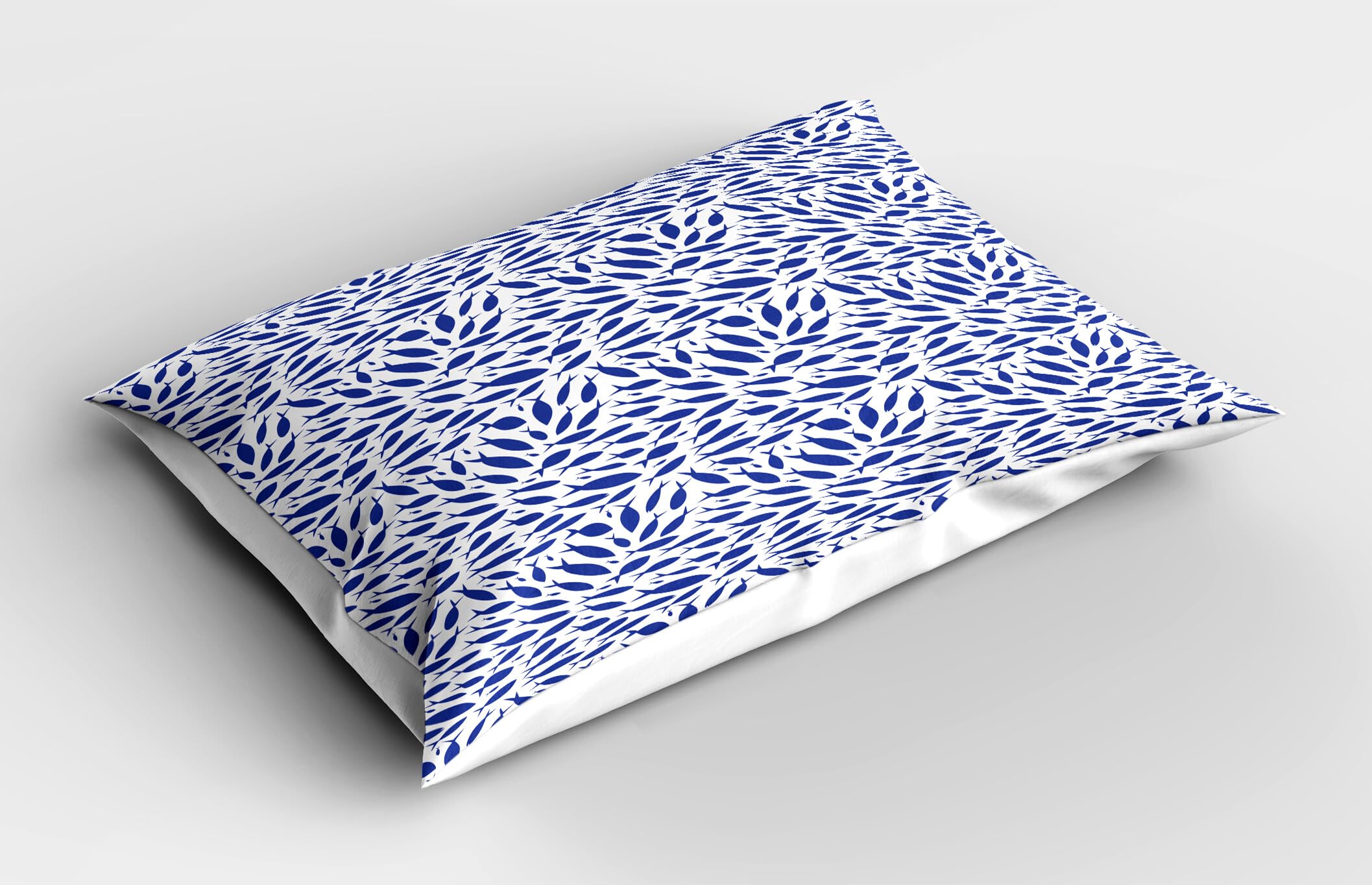 Ambesonne Fish Pillow Sham Set of 2, Ornamental Fish Silhouettes Aquatic Art Design Nautical Life Illustration, Quality Microfiber Bedding Item for All Seasons, 36