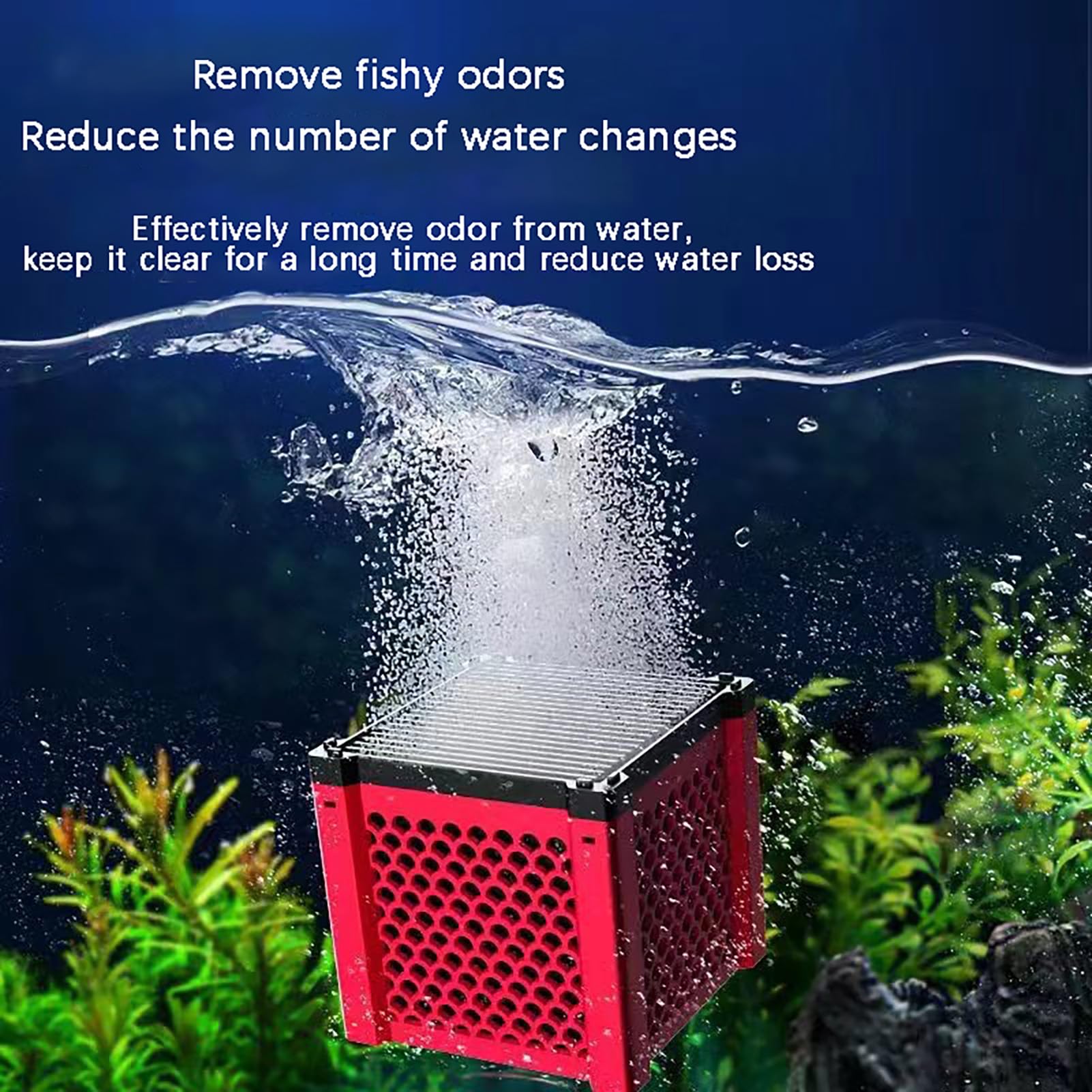 Generisch Wassertrog-Filter-Reinigungswürfel, Aquarium-Pferdewassertrog-Filterwürfel, Aktivkohlefiltermedien, for die Reinigung von Nutztieren, Teichen und Aquarien(Red)