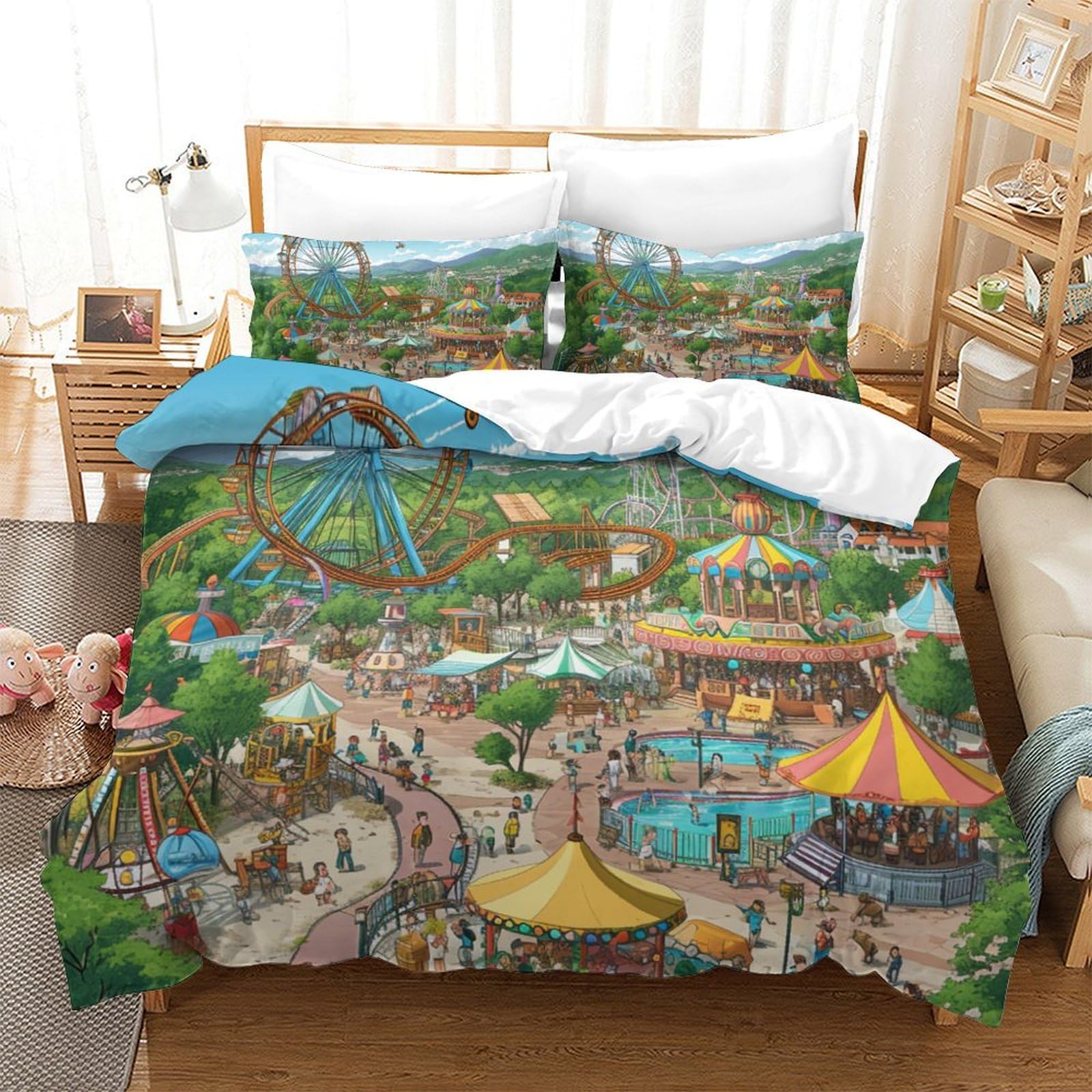 Housse de couette zippée 260x220cm pour un lit d'enfant ordonné