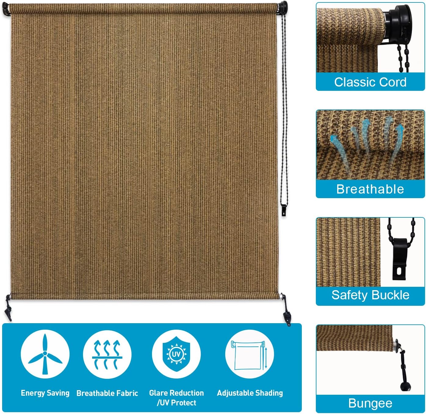 Buy Artpuch Outdoor Roller Shade 8'(W) x6'(H) Exterior Roll Up Shade