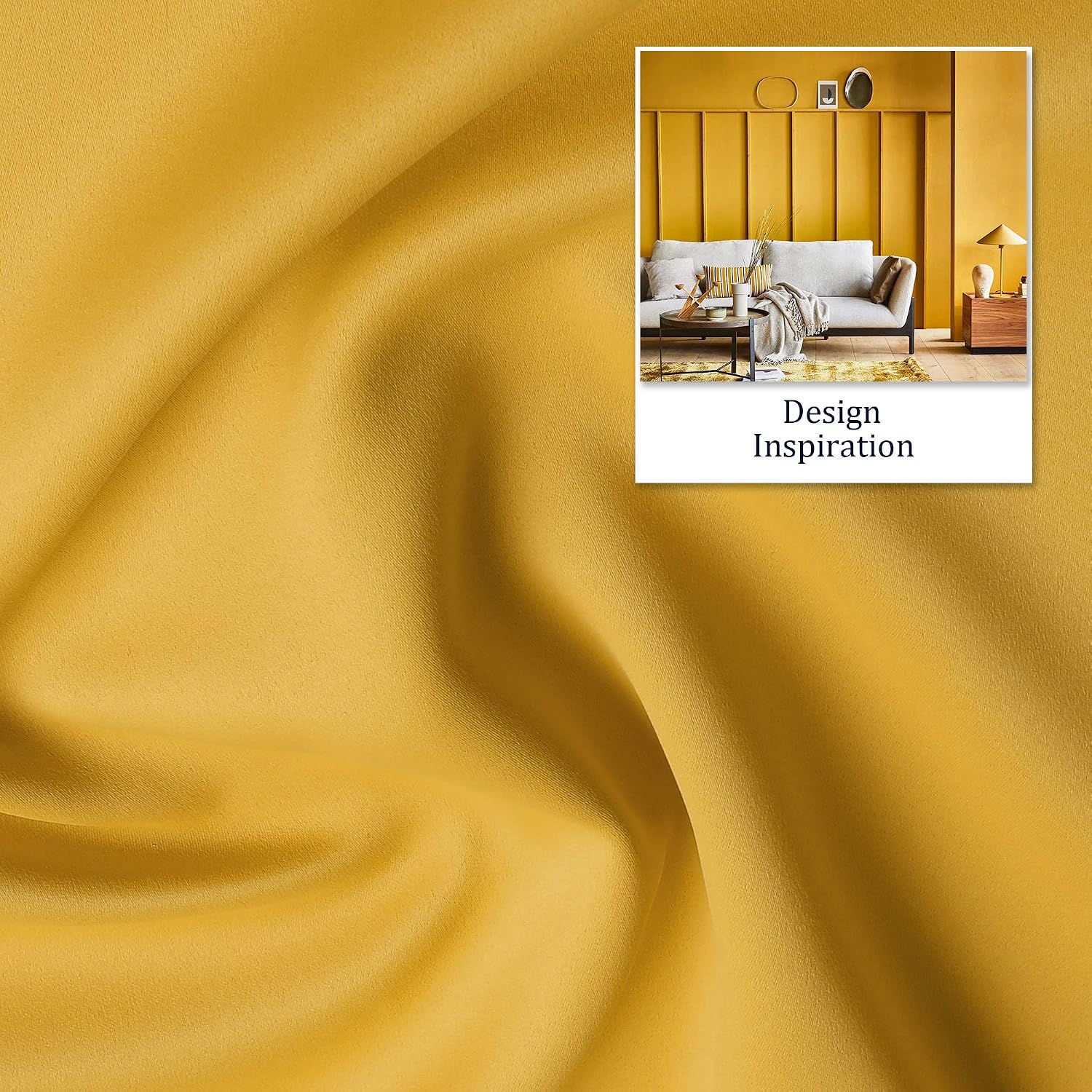 DUALIFE Set of 2 Thermal Insulated Blackout Grommet Window Curtain Panels for Bedroom and Living Room 84Wx42L Inch Yellow - Image 5