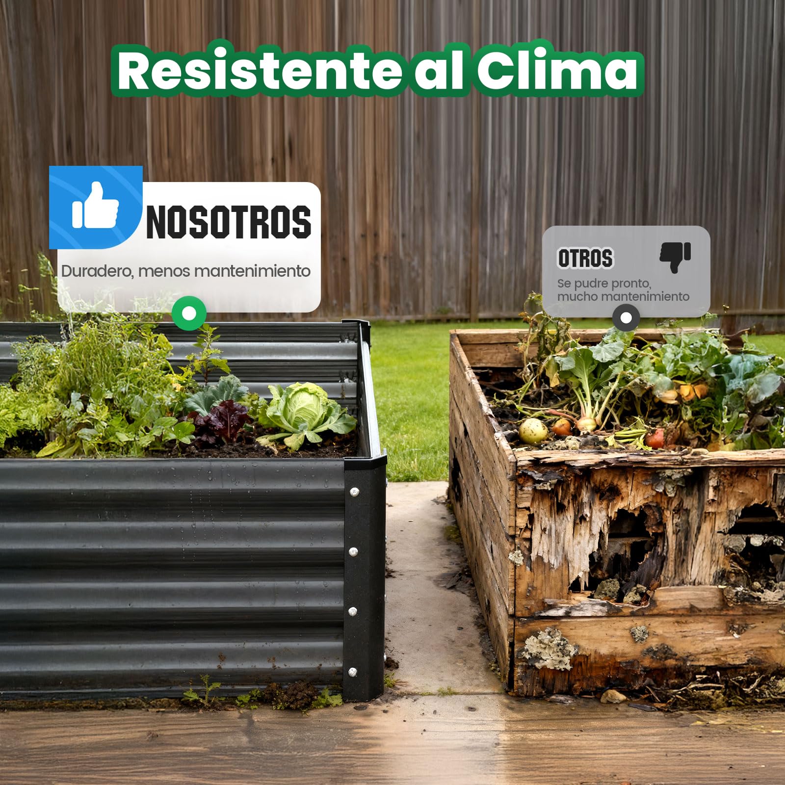 Quictent Jardineras Elevadas de Metal Galvanizado con Cubierta de Mini Invernadero, Macetero 3 en 1 Grande para Jardines, Patios y Terrazas, 240x120x30cm