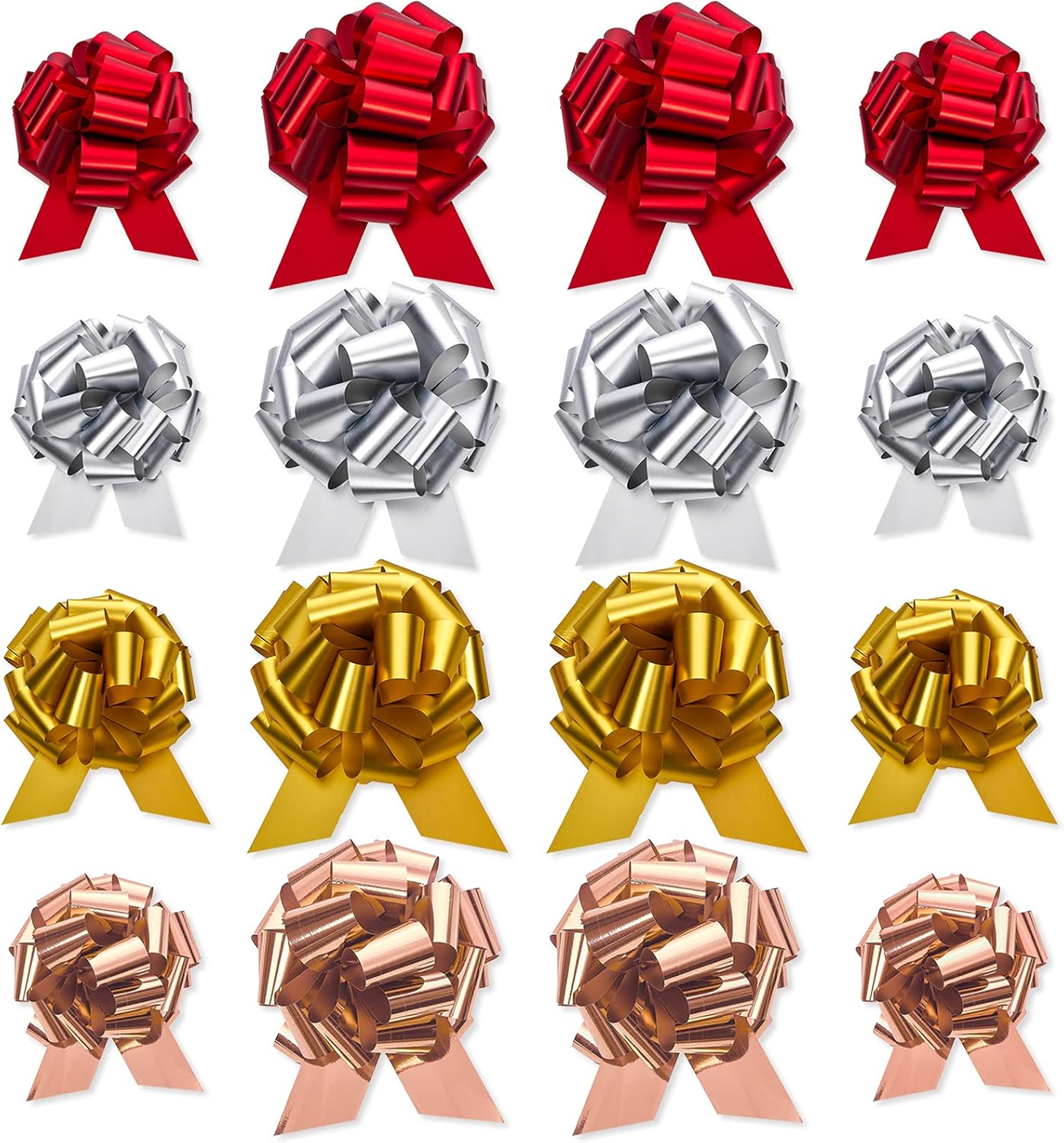 UNIQOOO Assorted Gift Wrap Pull Bow Set of 48, Medium 4 Larg