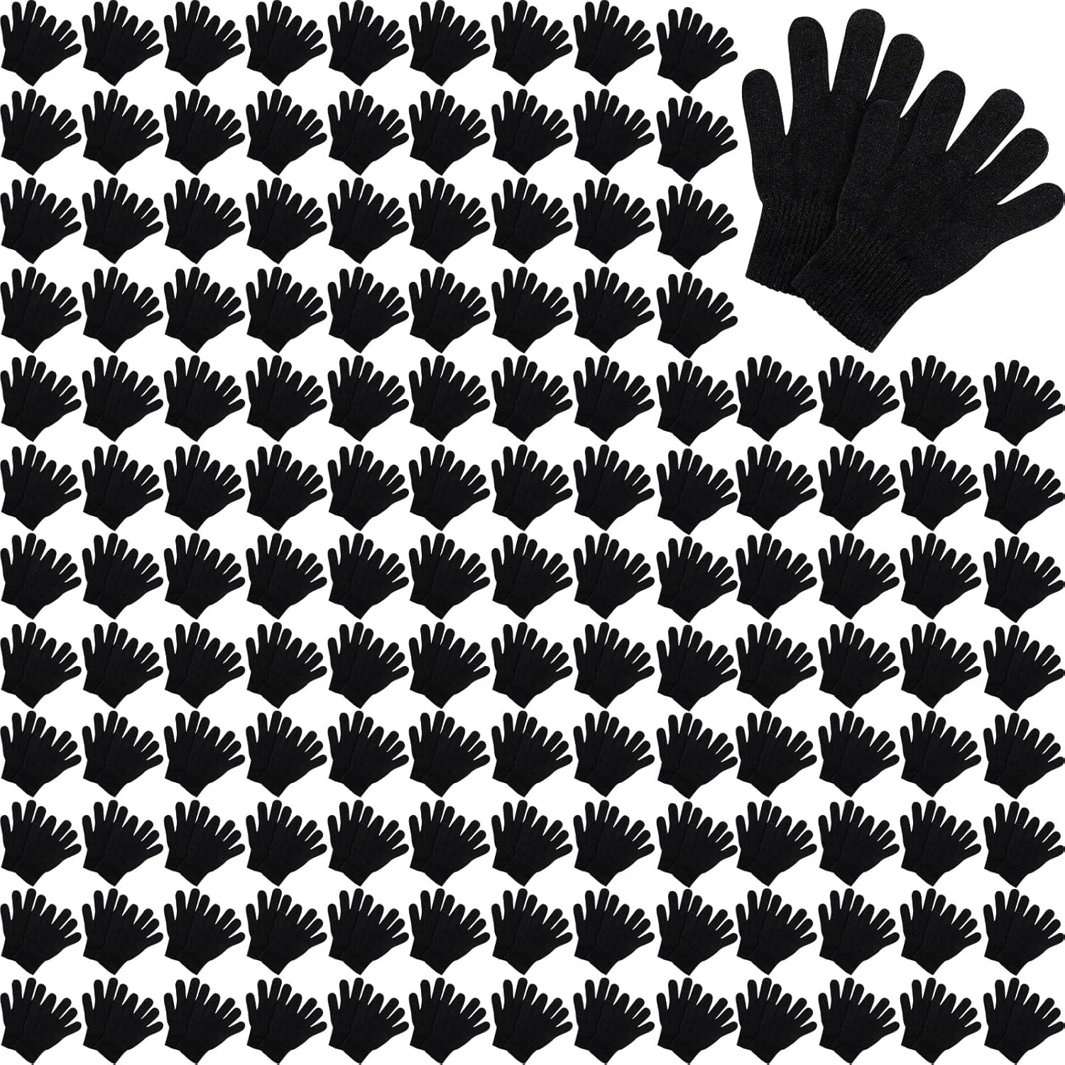 Handepo 500 Pair Winter Gloves Bulk Warm Knitted Gloves for Men and Women Cold Weather Gift for Homeless Charity Donation