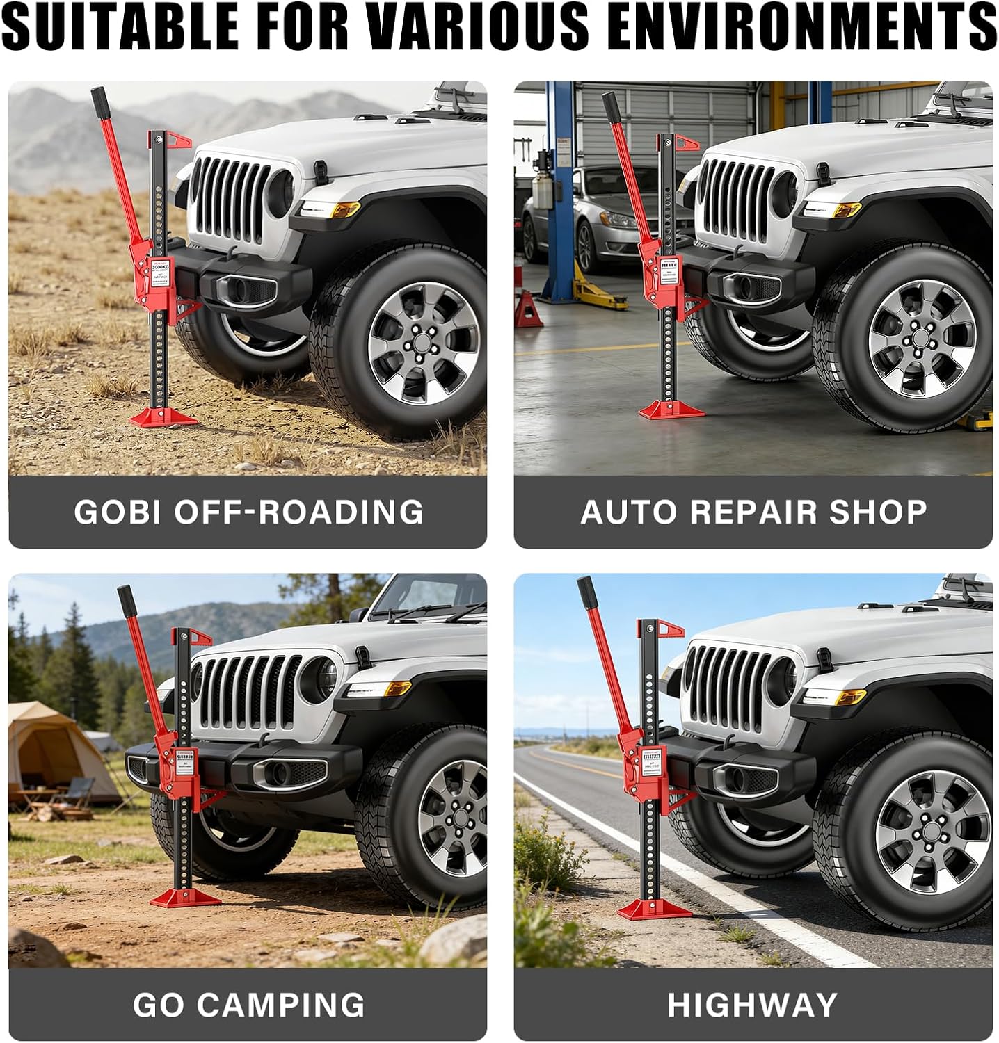 48" Heavy Duty Farm Jack, 150% Capacity 45# Steel Ratcheting Off-Road Jack for Truck, Tractor, ATV, SUV, Bumper Lift, 130mm Min Height to 1045mm Max Height