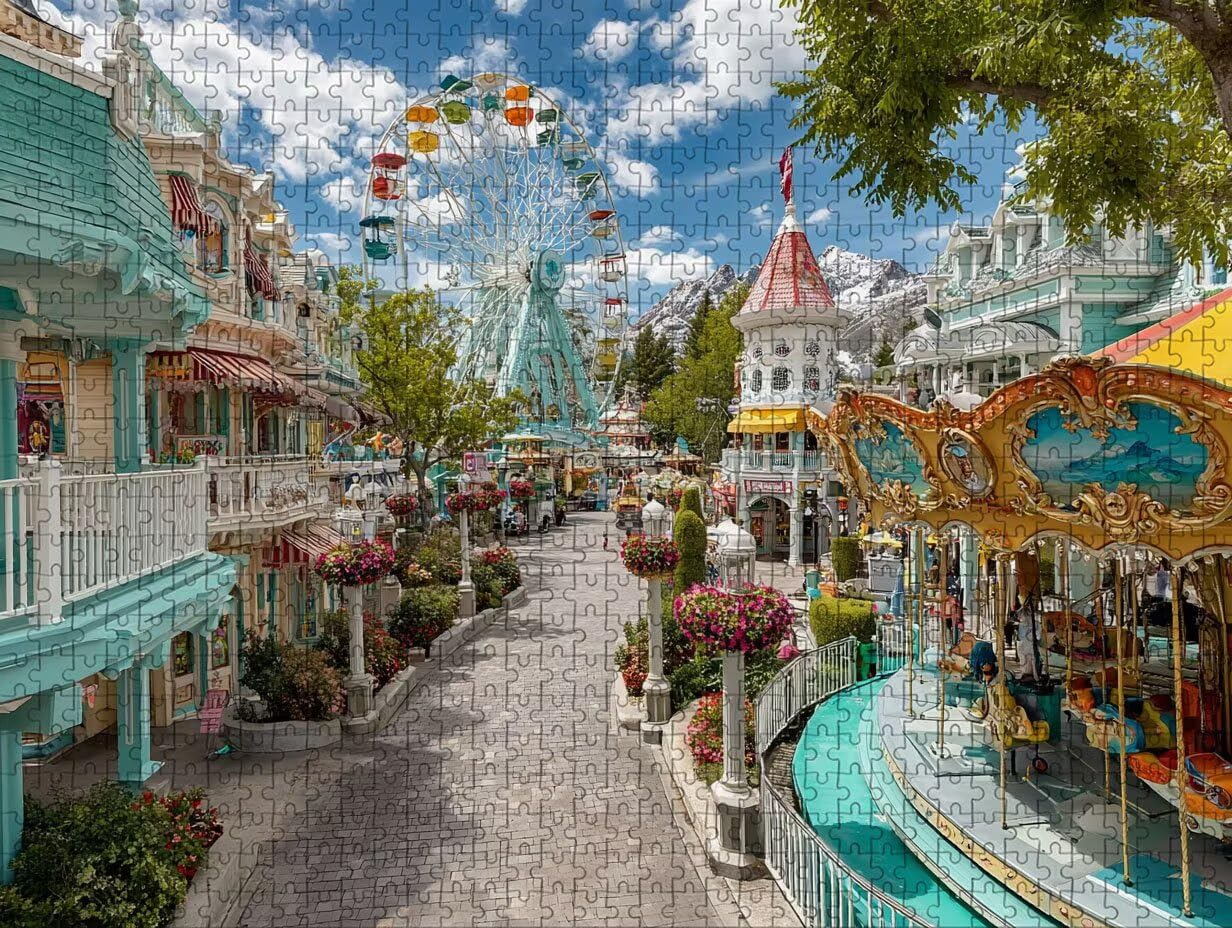Puzzle Arte con Scatola Paesaggio, Architettura Puzzle Legno 2000 Pezzi Adulti 99x70cm, Attività di Intrattenimento ad Alta Difficoltà, DIY Classici Gioco, Jigsaw Per Tutta La Famiglia, Regalo, T-3649