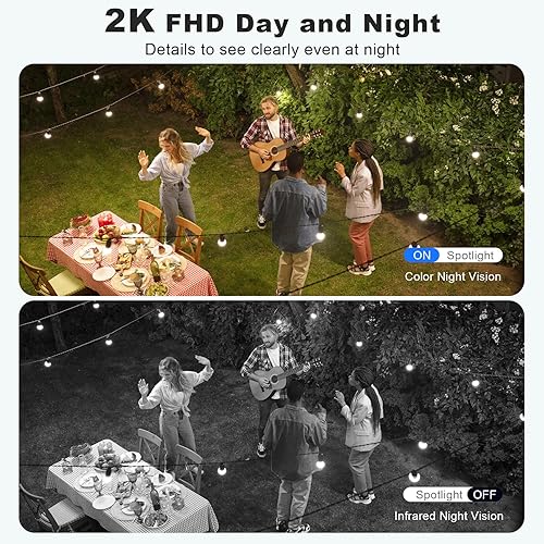 Miniatura 4 de Cámaras de seguridad solares inalámbricas para exteriores, 2K PanTilt 360 View Cámaras solares y WiFi alimentadas por batería para seguridad en el