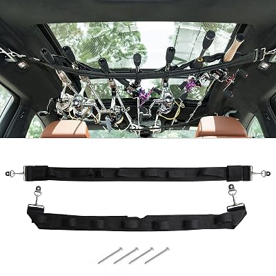 Dr.Fish Car Fishing Rod Holder, 5/7 Rod Adjustable Fishing Pole Rack | Durable Nylon, Adjustble Roof-top Holder Rack for Vehicles, Pick Up, Full Size SUV. Available in 5 or 7 rod Capacity