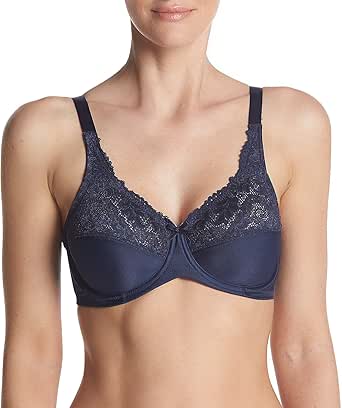 Bali Lilyette Minimizer Bra, Lacey Underwire Bra with Full-Coverage & Natural Support, Underwire Bra for Everyday Wear
