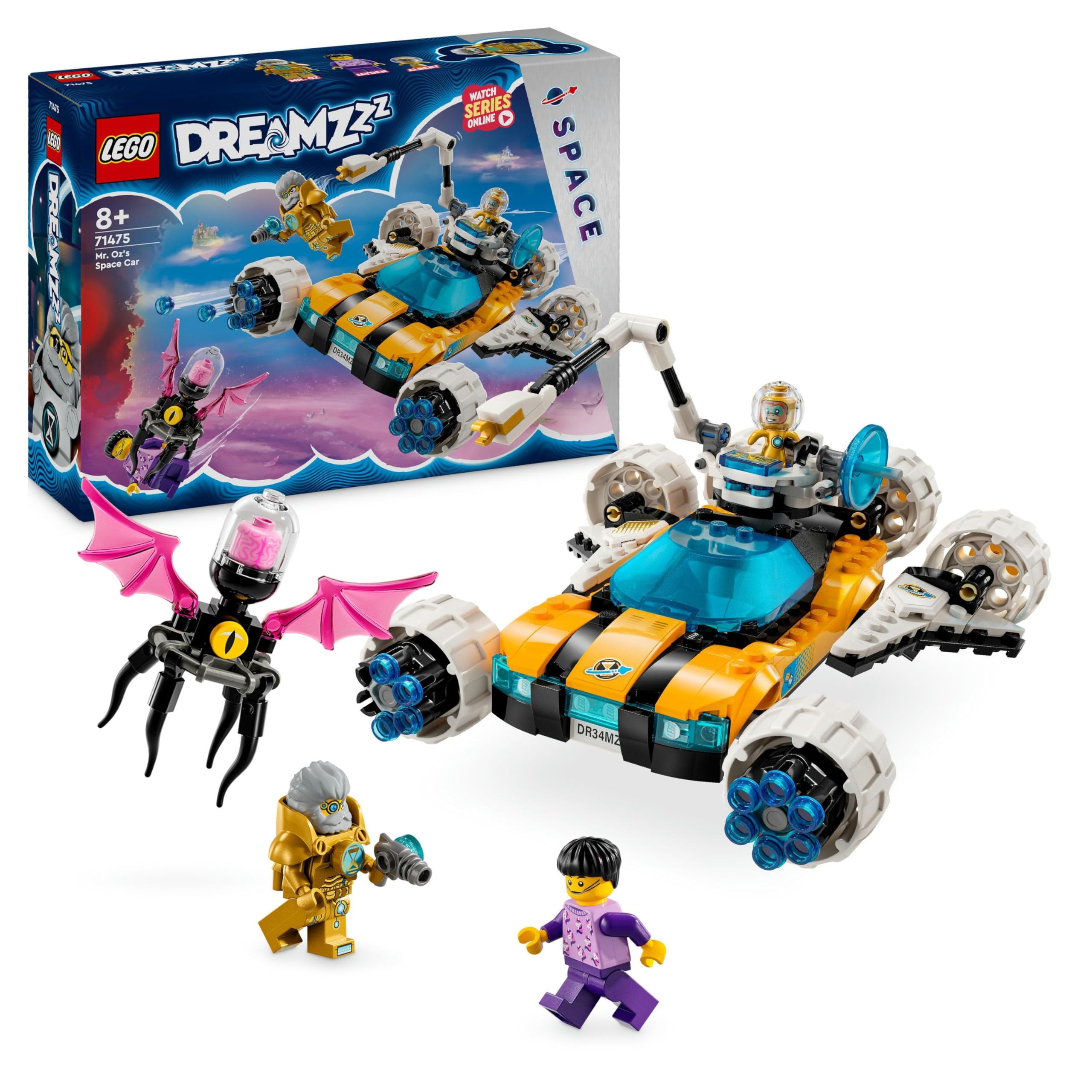 LEGO DREAMZzz 2 in 1 L’Auto Spaziale del Professor Oswald, Macchina Giocattolo Trasformabile, Salva Jayden con l'Astronave o con il Rover Spaziale, Regalo Fantasy per Bambini e Bambine da 8 Anni 71475