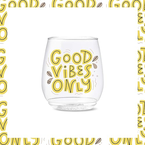 Miniatura 3 de TOSSWARE POP - Vasos de vino de 14 onzas Serie XOXO, juego de 6 vasos impresos de plástico reciclables, irrompibles y cristalinos