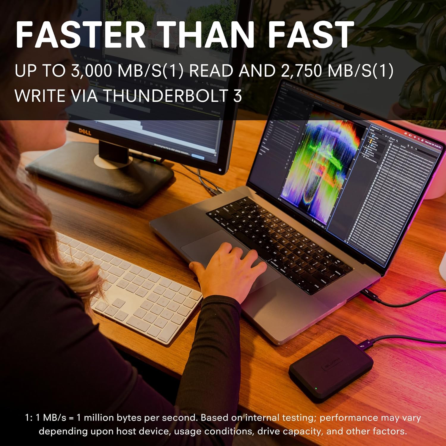 Glyph Atom Pro External NVMe Solid State Drive (SSD), Thunderbolt 3, 2TB A2000PRO