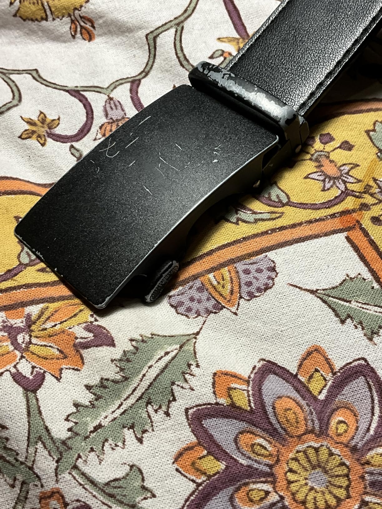 Leather Ratchet Belt with Adjustable Buckle​,Men's Leather Ratchet Belt​,110-130CM photo review