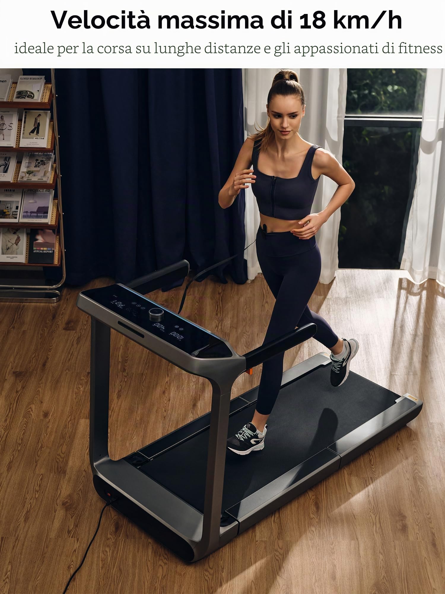 WalkingPad X218 Tappetino da Corsa Pieghevole 1-18 km/h, Walking Pad 51 cm x 140 cm per Casa e Ufficio, Tappetino da Corsa Supporta 136 kg con Display LED