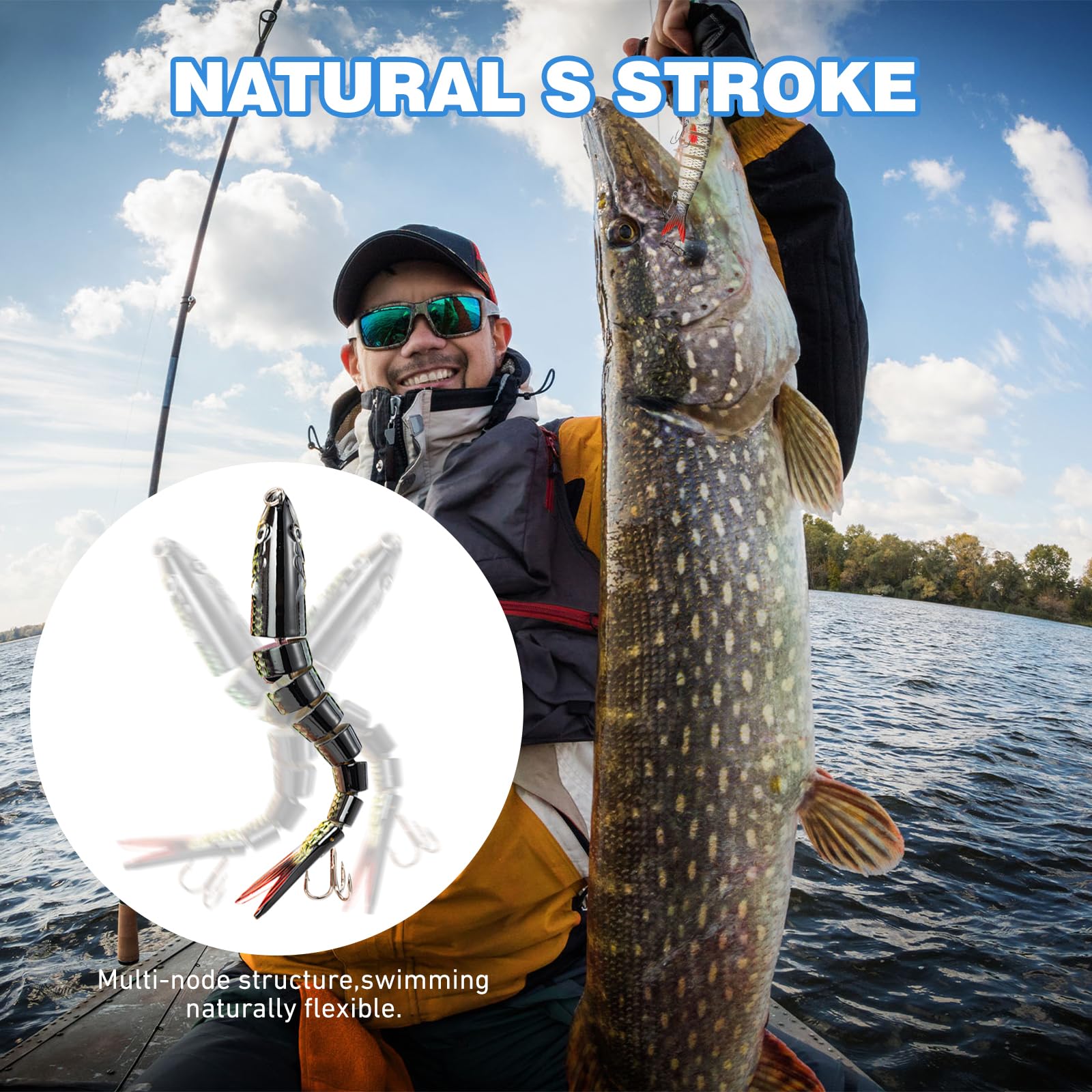 4 Piezas Señuelos Spinning Pesca Mar con Anzuelos Triples para Black Bass Lubina