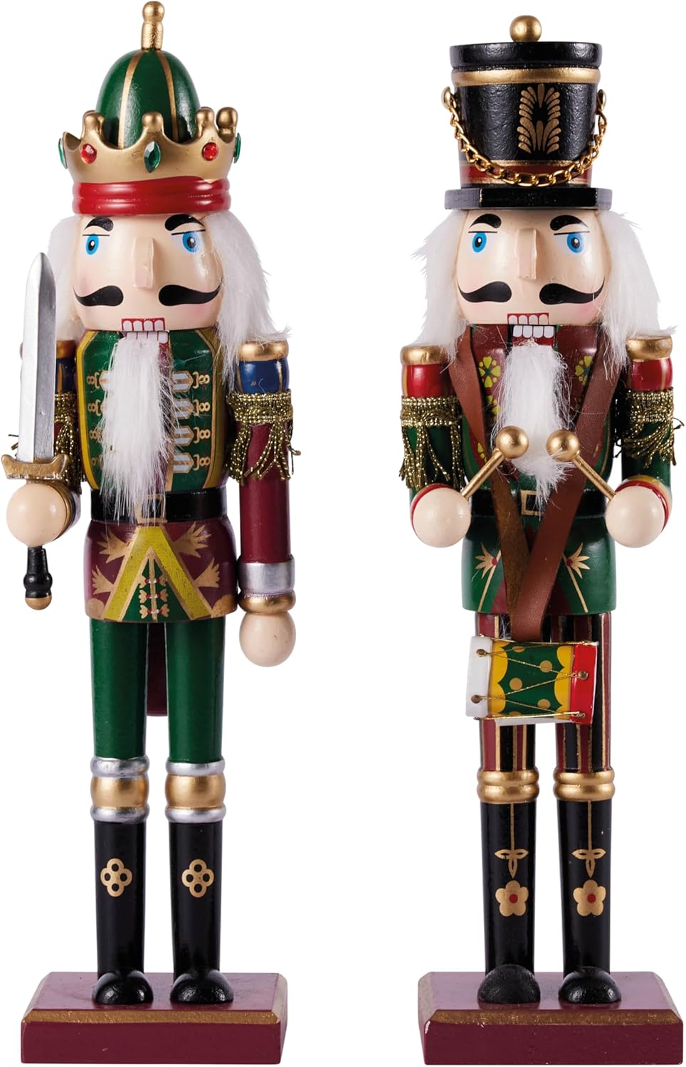 3 Weihnachts-Nussknacker Figuren, 25,4 Cm Hoch, Schwarz – Holz-Deko Für Kamin, Tisch & Fensterbank