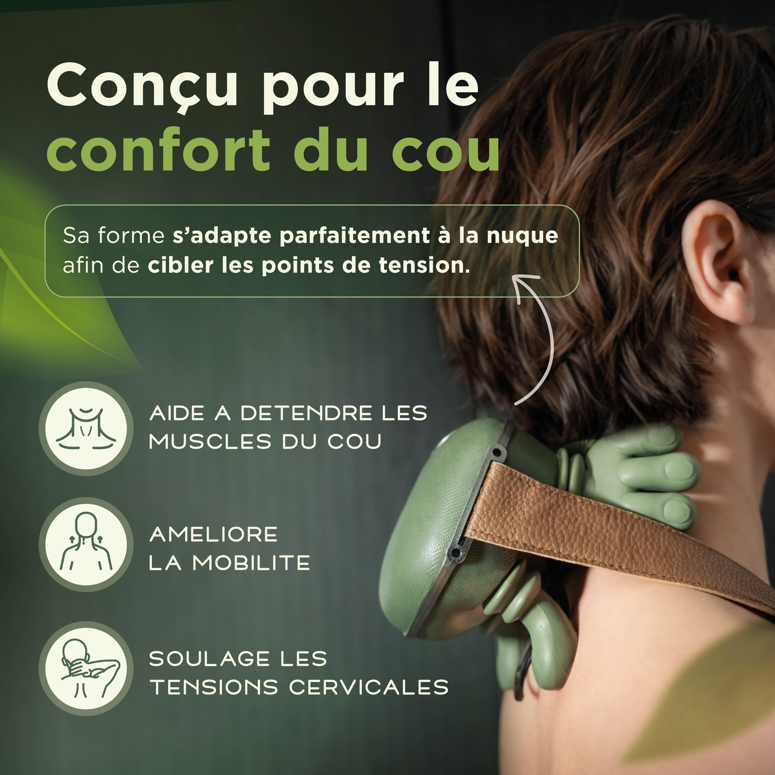 Masseur Cervical et Cou Electrique et Chauffant - Robot de Massage Portable Sans Fil Shiatsu pour Épaules, Dos & Nuque | Cadeau Homme Femme Idéal