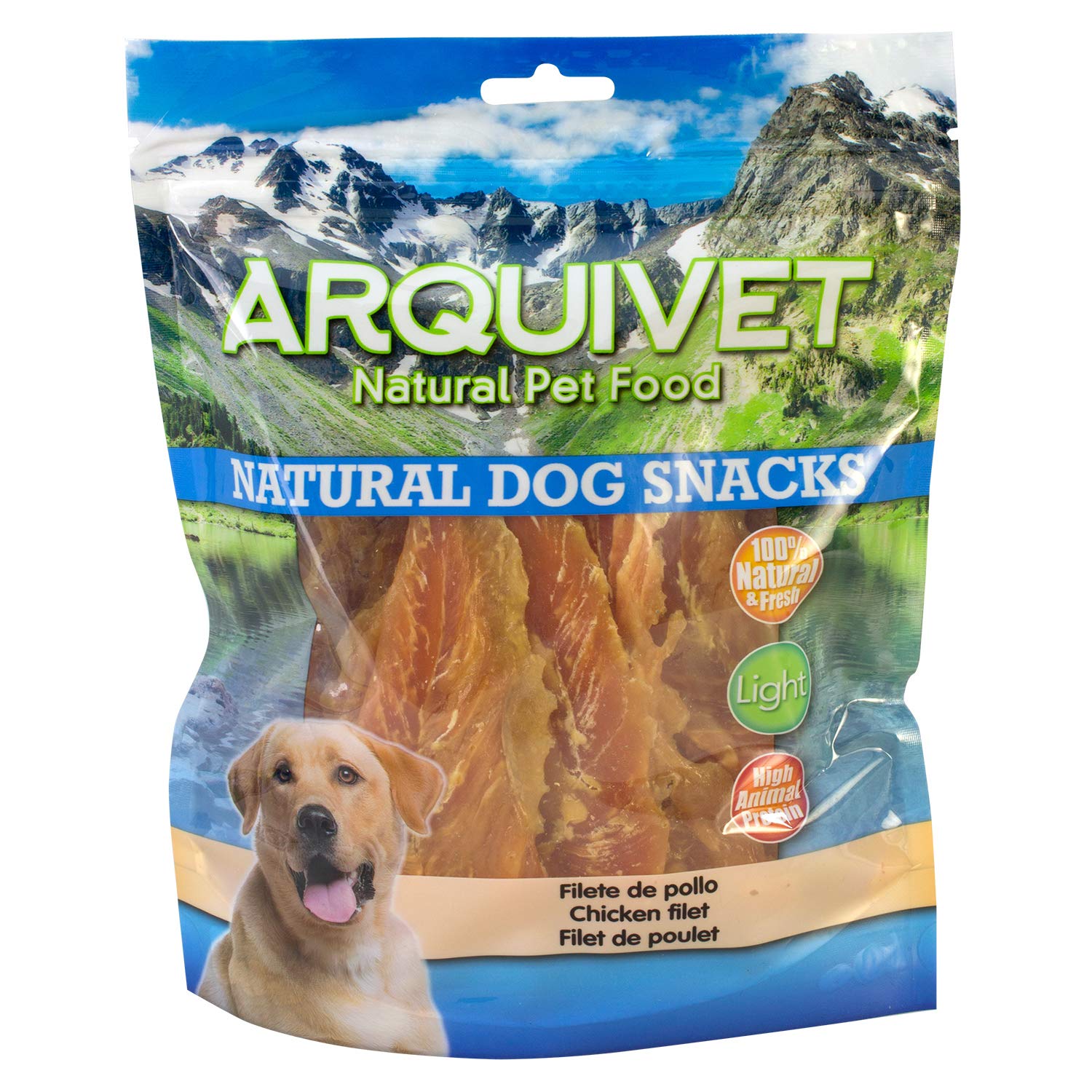 ARQUIVET Filetto di pollo - 350 gr - Snack naturali per cani - 100% naturali - prelibatezze per cani - Prodotto leggero - Molto ricco di sostanze nutritive