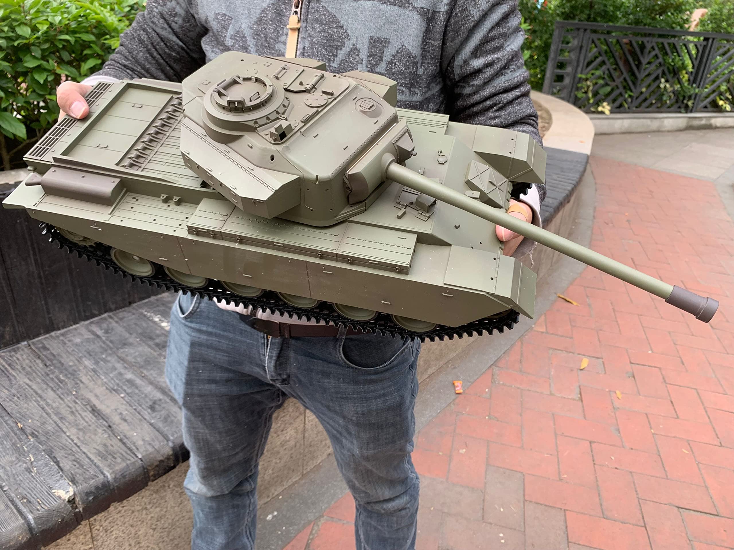 SOWOFA Super large 61CM (including gun barrel) retro tank vehicle remote control MK 5 heavy tank remote control vehicle electric gun barrel can launch tank model