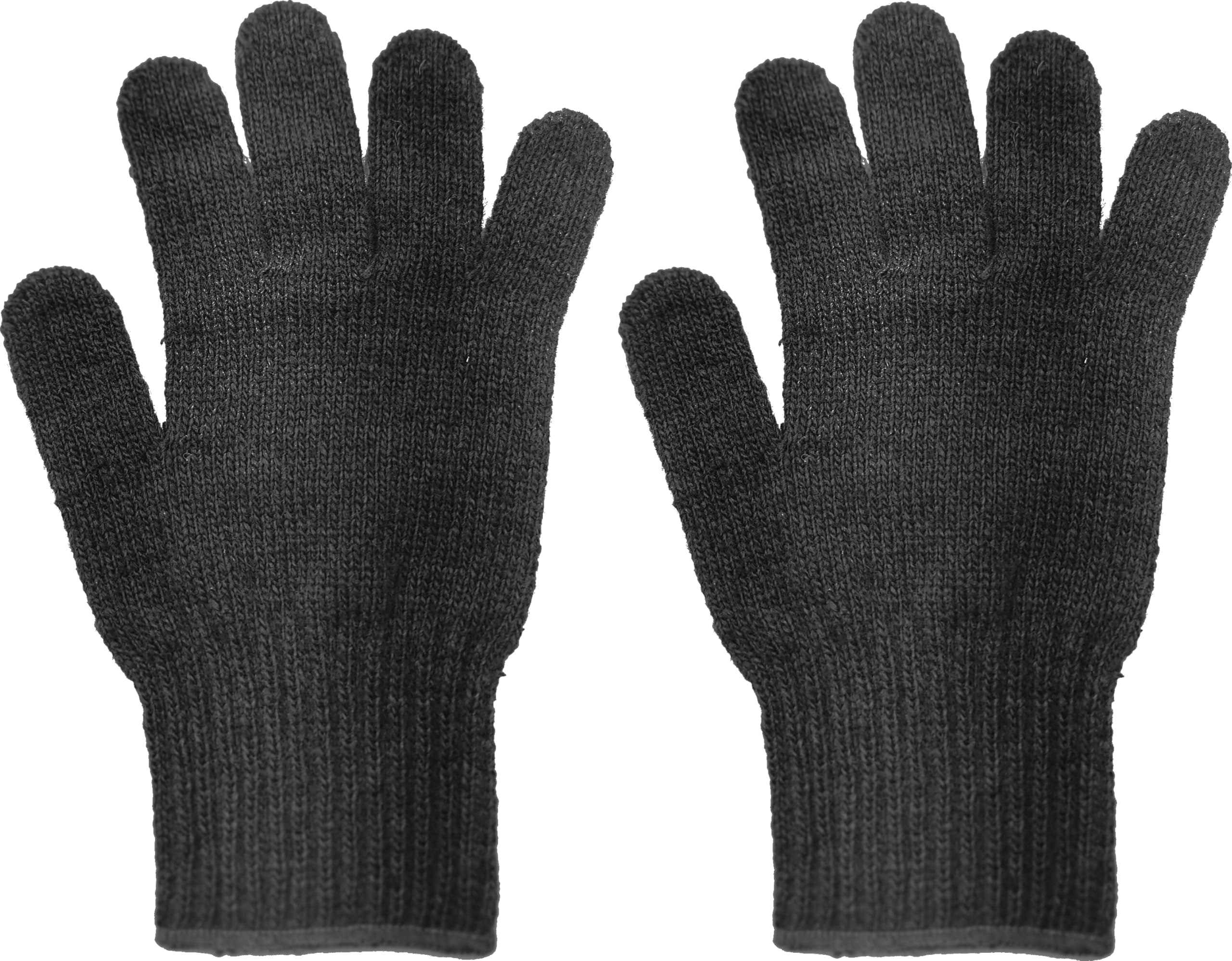 Army Universe Wool Blend Glove Liners | Unstamped Genuine GI USA Made Warm Winter Gloves Liner, Black, Large