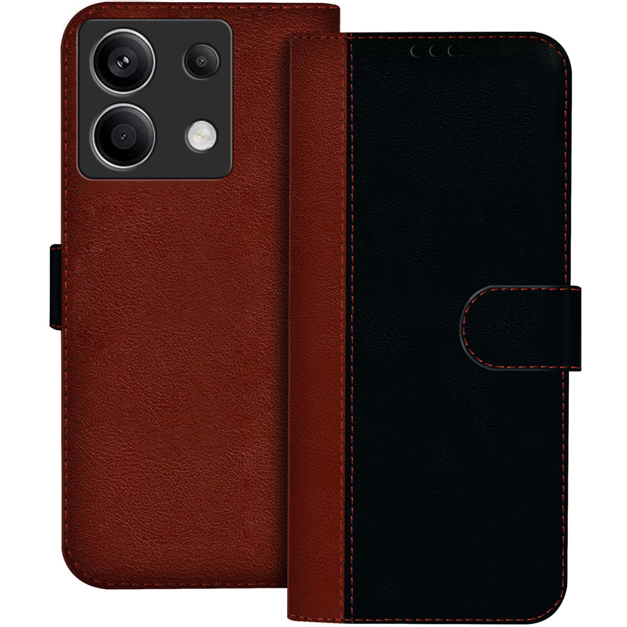 Hupshy Faux Leather Flip Case Back Cover for Poco X6 5G Foldable Stand and Inside Card Pocket|Shockproof with 360 Degree|Magnetic Clutch Folie (Black and Brown) (B0CRTJ8ZV7) Amazon Price History, Amazon Price Tracker