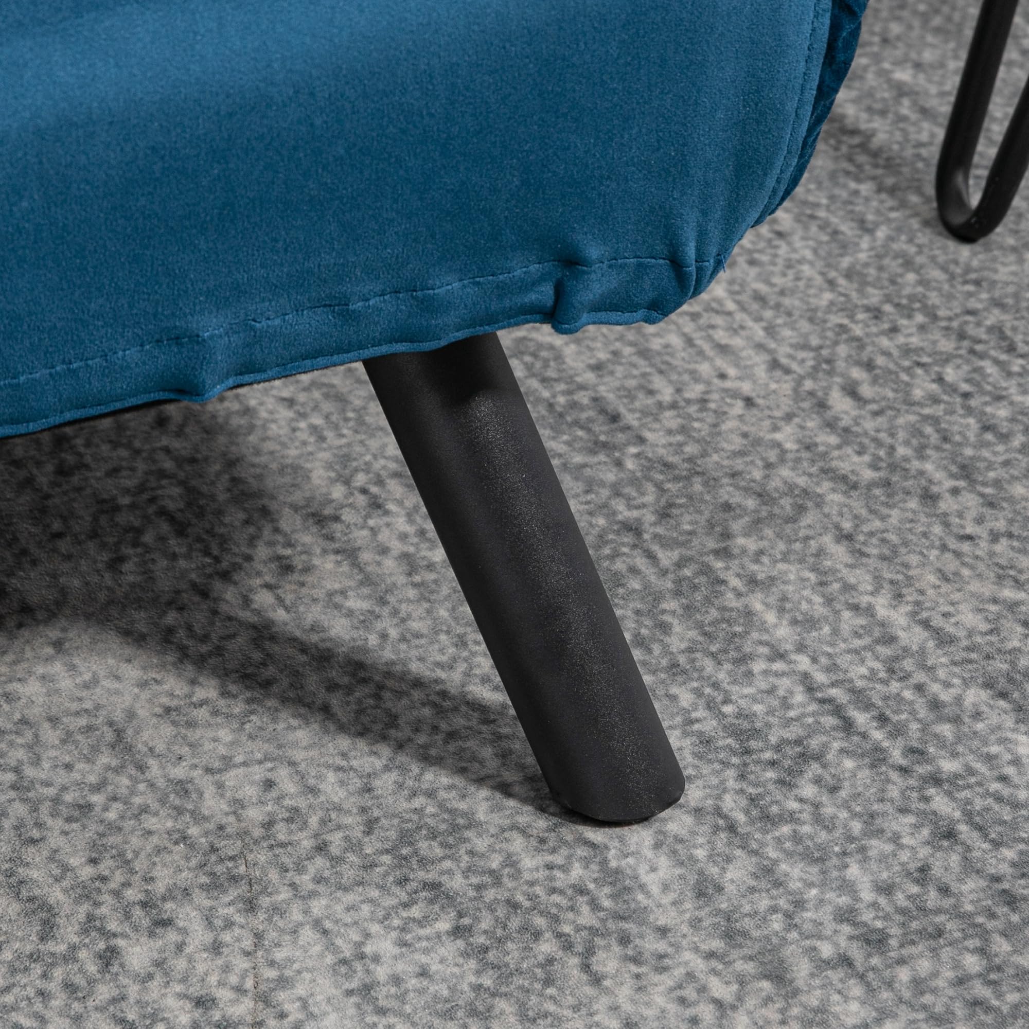 HOMCOM Canapé Convertible 2 Places 4 en 1, canapé-lit avec Dossier réglable sur 5 Niveaux, 2 Coussins et siège rembourré, Tissu Effet Velours, pour Salon, Chambre d'amis, Petit Espace, Bleu