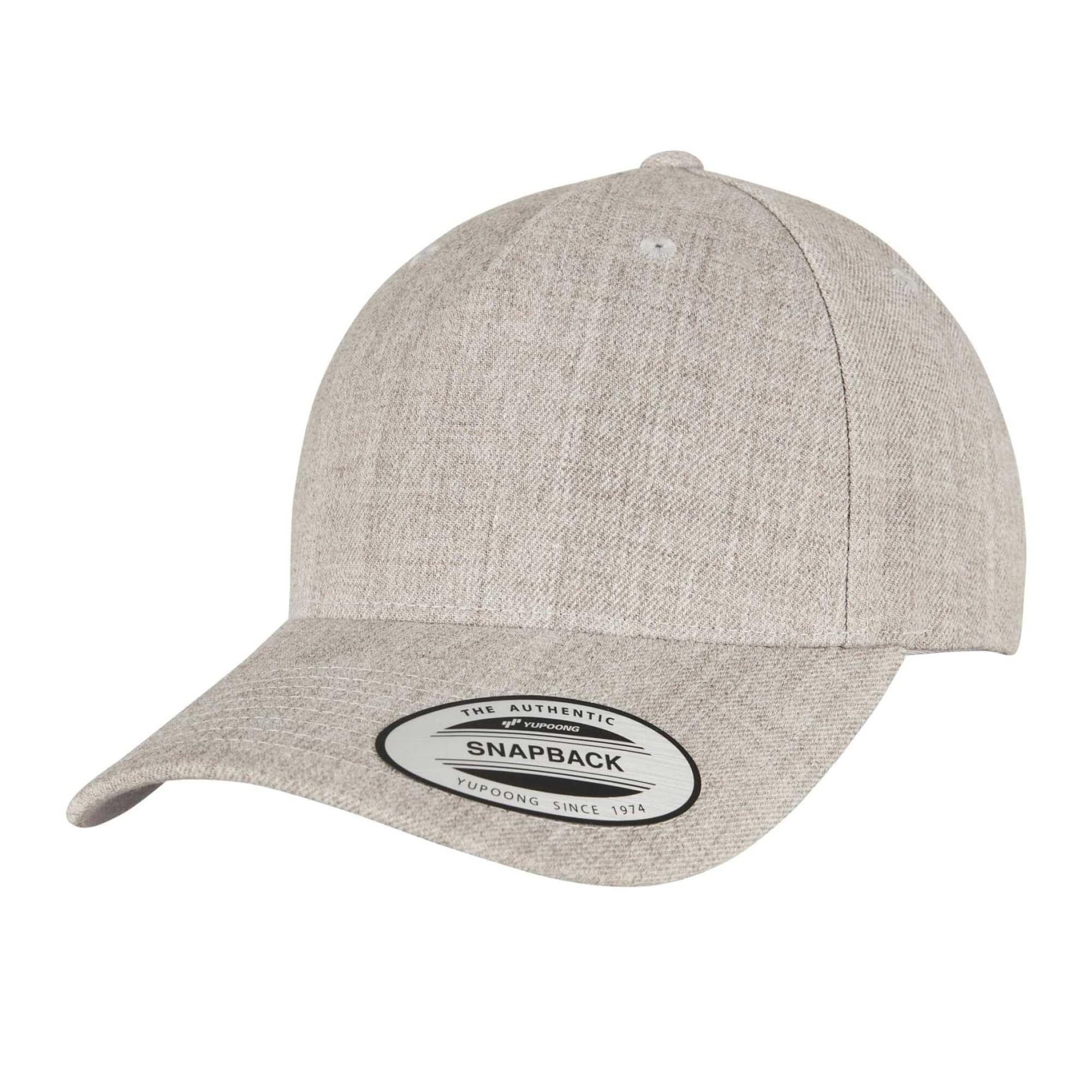 Flexfit Unisex YP Classics 5-Panel Premium Curved Visor Snapback Cap Baseballkappe, Heather Grey, one Size