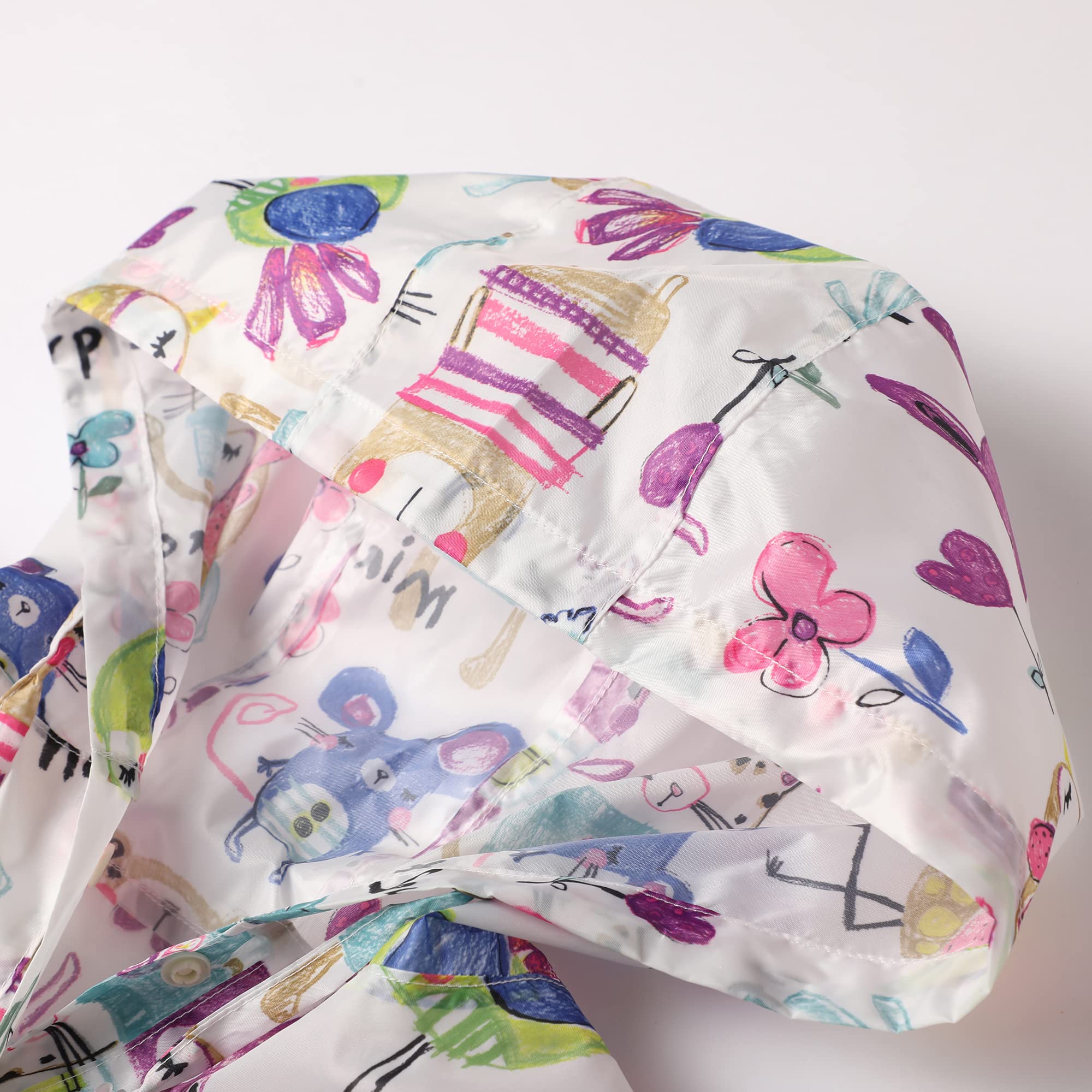 QIKADO Poncho Antipioggia Bambino, Poncho Pioggia Bambina con Cappuccio e Bottoni Portatile