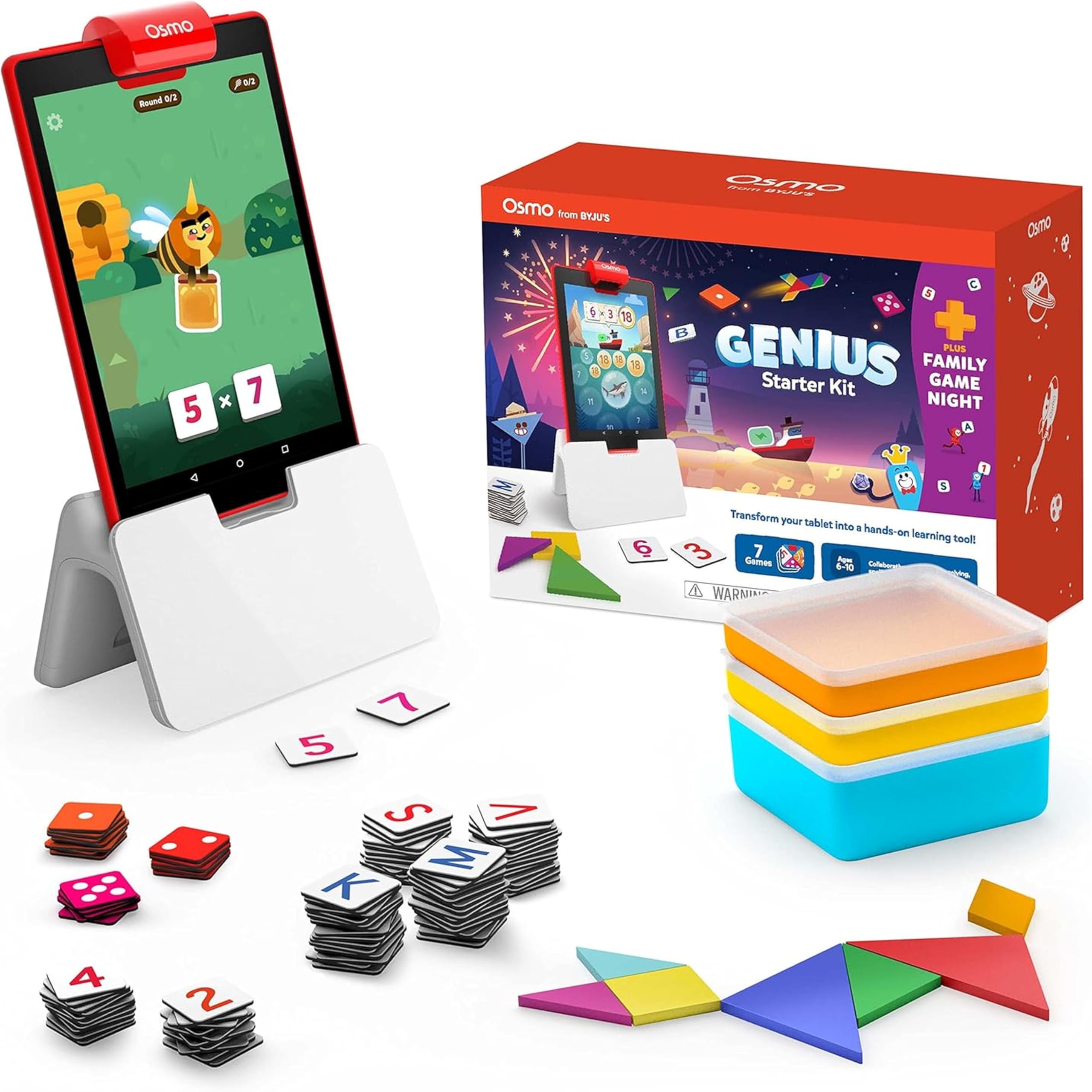 Genius Starter Kit for Fire Tablet - 7 Educational Learning Games - Ages 6-10 - Math, Spelling, Creativity & More - STEM Toy Gifts for Kids, Boy & Girl (Fire Tablet 7 Games)
