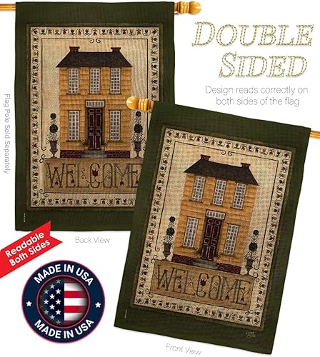 Miniatura 3 de Breeze Decor Bandera de bienvenida de casa amarilla Country Living Primitive Farm Western Barn American Rustic Cowboy Rural Ranch Decoración Banner