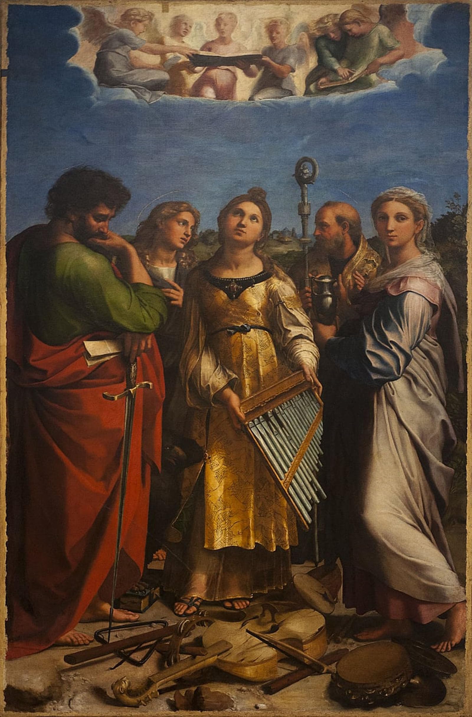 SERENDIPITP Vintage Picture Print on Canvas Wall Art Poster Heilige Cecilia in Extase Met Paulus by Raffaello Sanzio Raphael Artwork Print Poster for Wall Decor 60x90cm