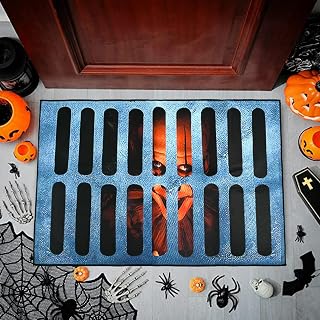 Halloween 3D Illusion Clown Door Mat 23.5''x35.5'' Horror Movie Halloween Clown Door Mat Checkered Illusion Clown Porch Decor, Non-Skid Halloween Area Rug Carpet for Indoor Outdoor(Type B)