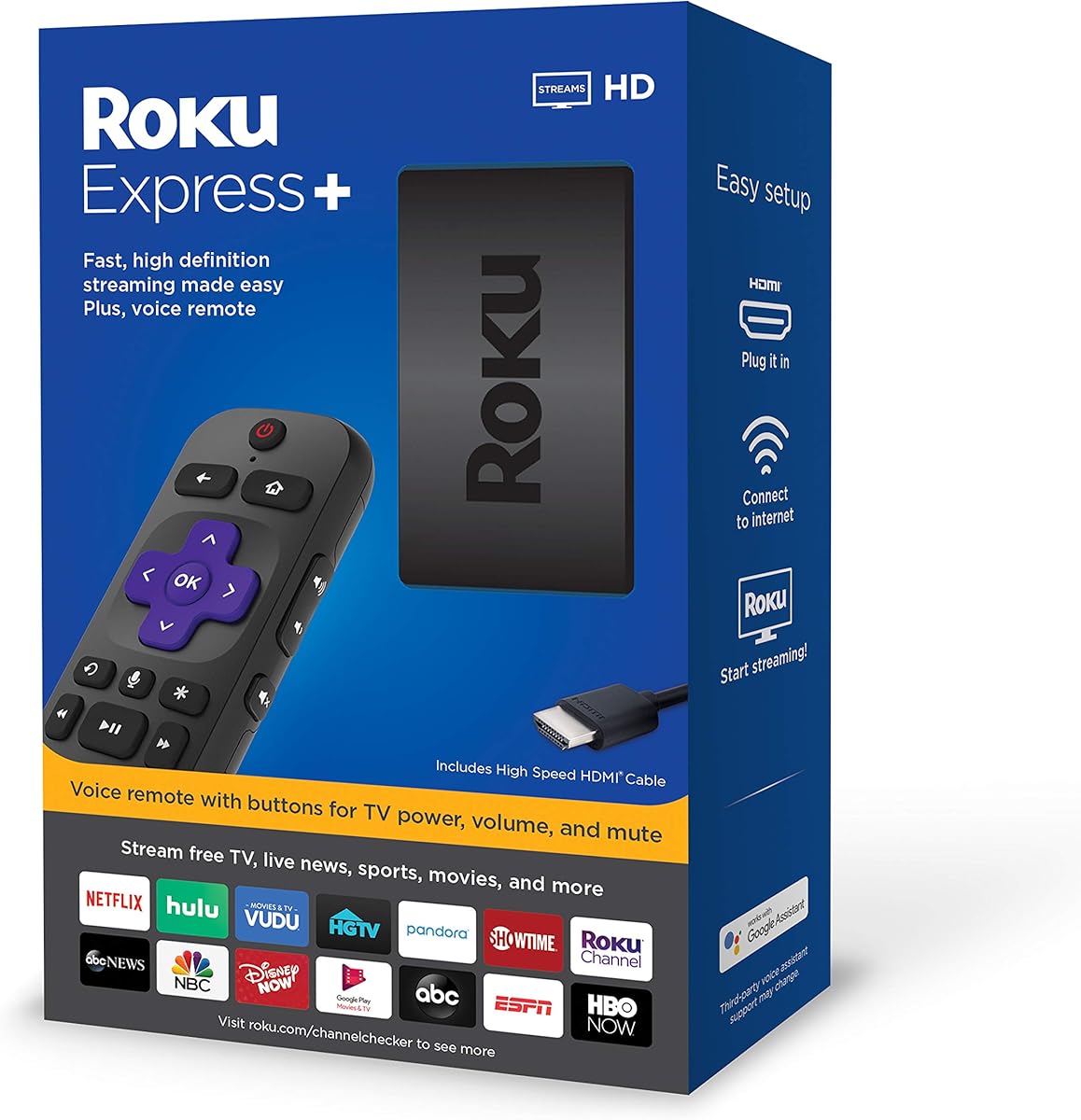 Roku Express+ HD Streaming Media Player with Voice Remote : Electronics