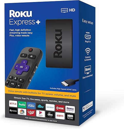 Roku Reproductor multimedia Express+ HD con control remoto por voz
