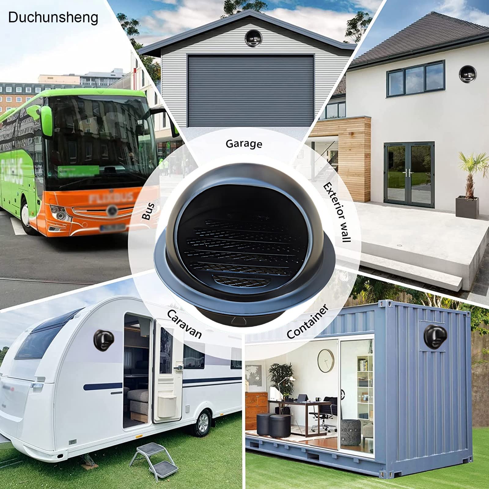 Vasiumic Edelstahl Lüftungsabdeckung 160mm - Wetterfest Mit Netz