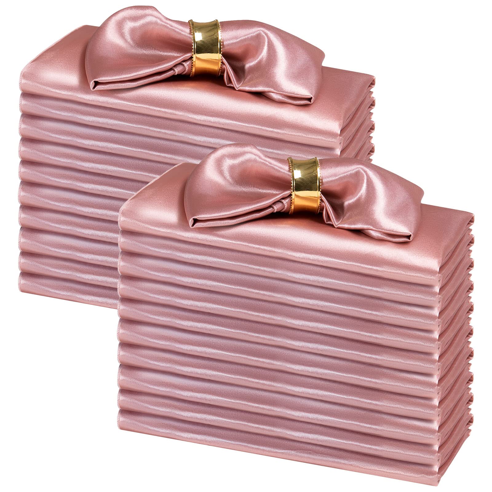 SiinvdaBZX 100 Pieces Rose Gold Cloth Napkins 12 x 12 Inches