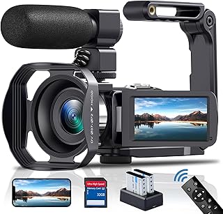 Camcorder 4K Video Camera 48MP 60FPS 18X Digital Zoom Camcorder WiFi IR Night Vision Vlogging Camera for YouTube 3.0'' IPS Touch Screen Camera Recorder with SD Card,2 Batteries and Remote Control