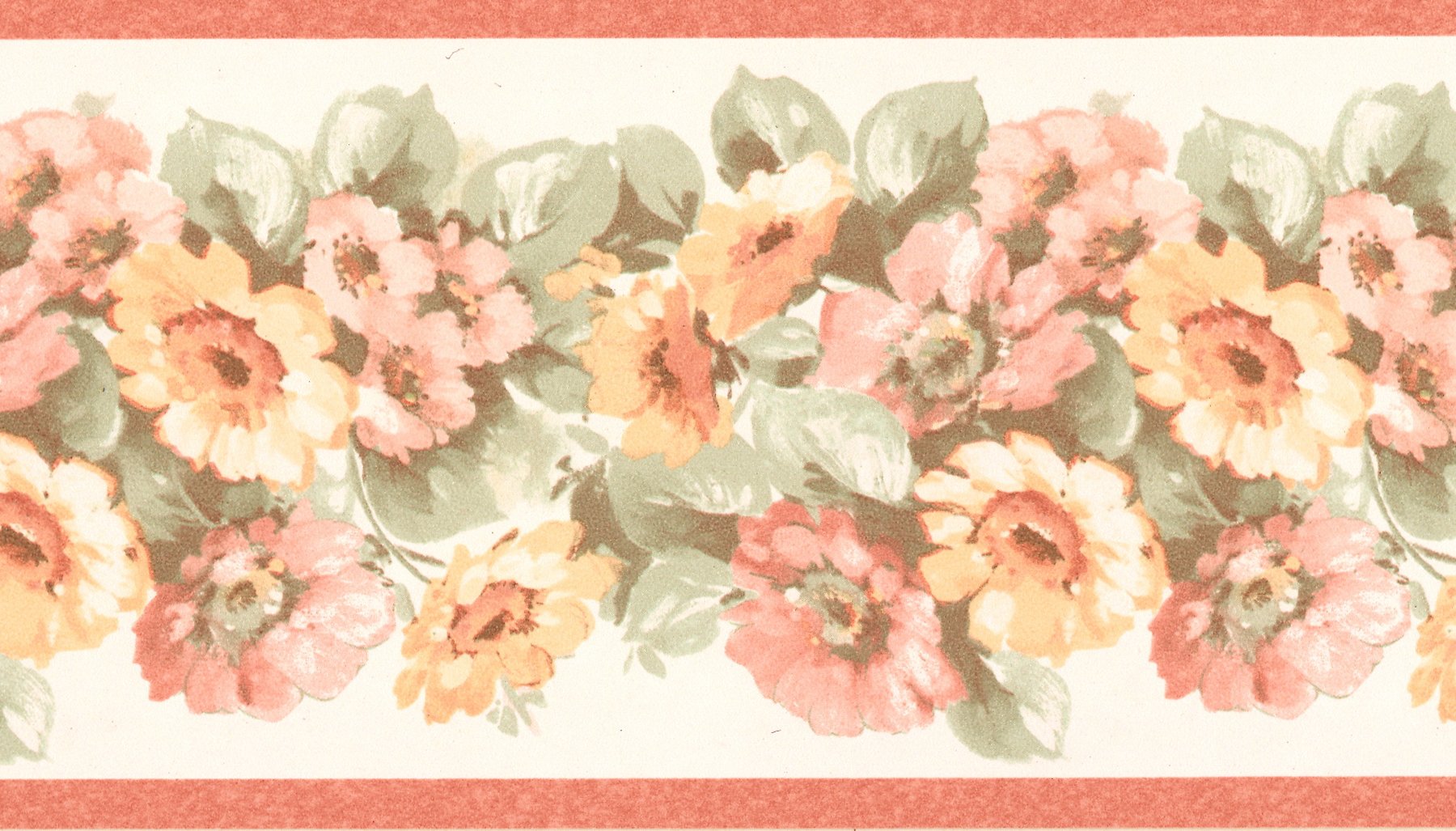 BHF413B0528 Floral Garden Border - Maryanne Peach