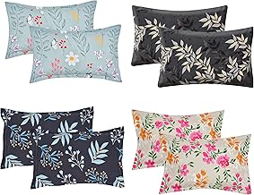 COZY FURNISH Super Soft Brushed Microfiber Cotton Pillow Covers,Set of 4 (Total 8 Pcs) Pillow Covers,17X27(Inches) Super Soft and Breathable Envelope Closure Pillow Cases