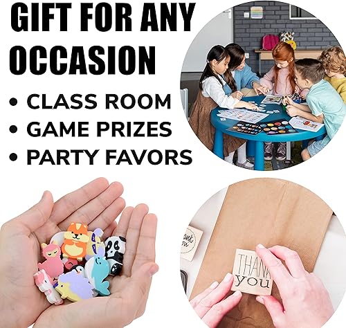 Miniatura 4 de Gomas de borrar para niños  100 piezas de borradores pequeños para niños  Borradores lindos para premios de aula  Regalos a granel para niños  Mini