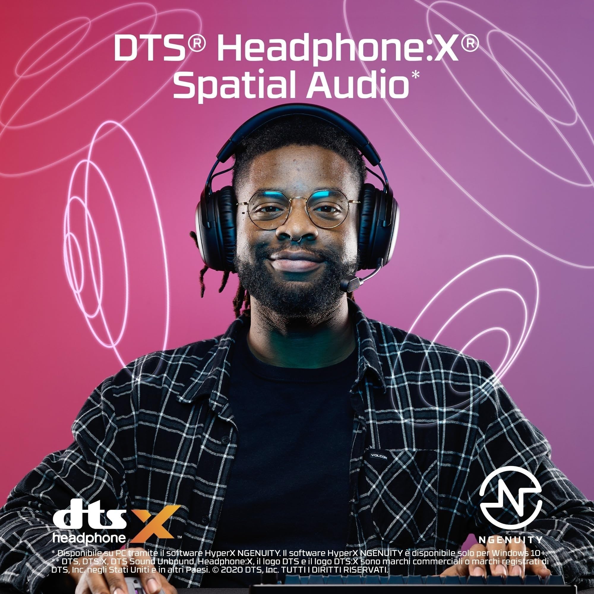 HyperX Cloud III S Wireless, Cuffie Bluetooth, Audio 3D, Microfono Noise-Cancelling, Fino a 200 ore di Autonomia, Dongle USB-C, Compatibili con PC, PS5, Nintendo Switch, Nero/Rosso