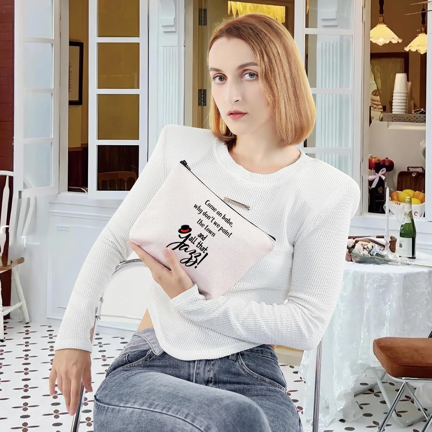 G2TUP Roxie & Velma Musical Cosmetic Bag Musical Theatre Fans Gift And that Jazz Song Lyrics Makeup Bag Billy Flynn Merch (that Jazz) - Image 6