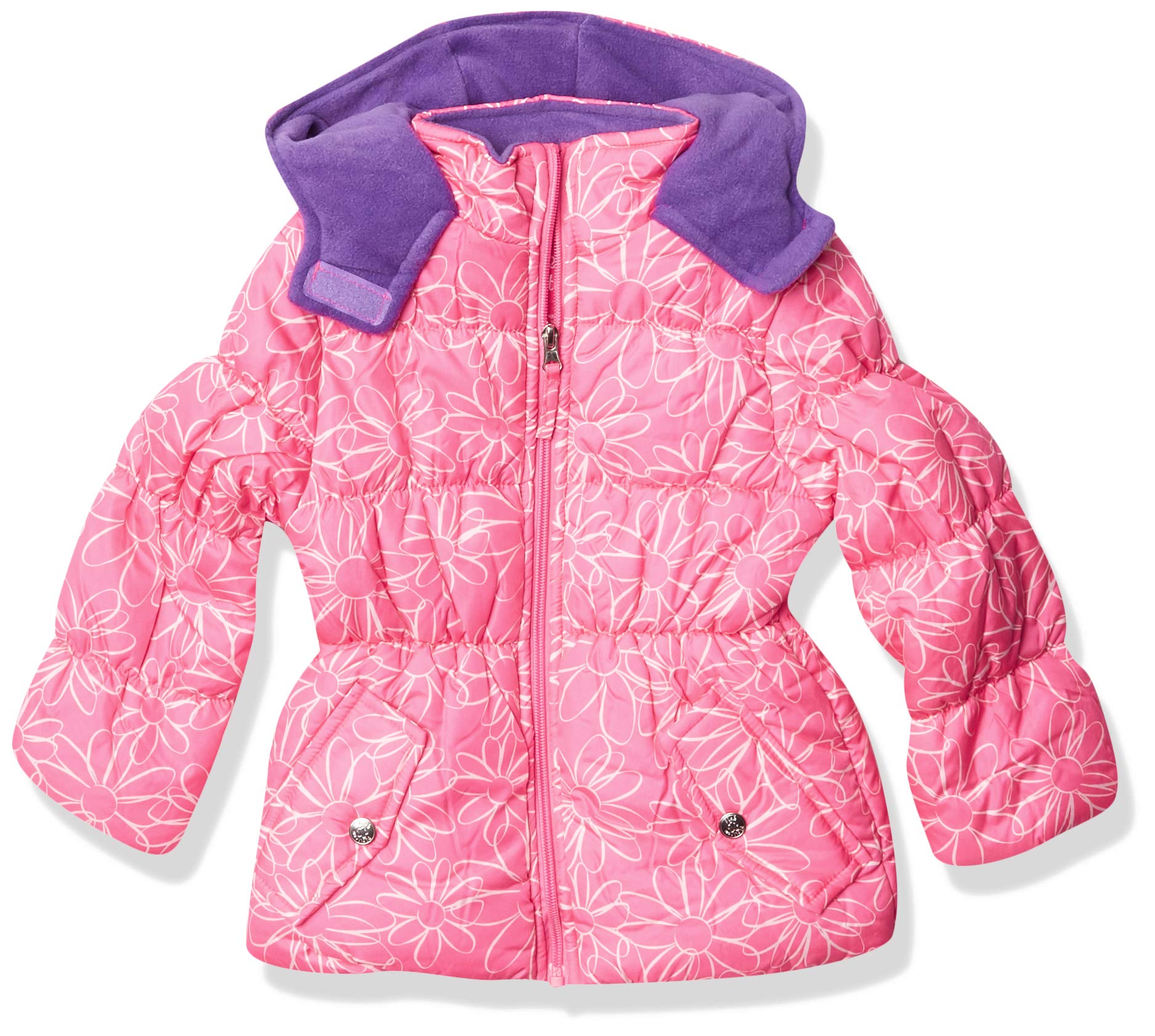 Pink Platinum Baby Girls' Puffer Jacket, Sugar Plum, 2T
