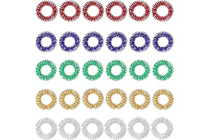 30 Pack Spiky Acupressure Rings for Stress Relief and Sensory Needs