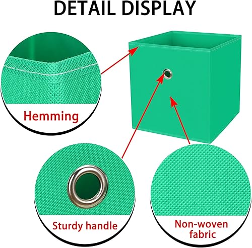Miniatura 7 de STOREONE Contenedores de almacenamiento plegables de 11 pulgadas, cubos de tela negra, canastas de almacenamiento plegables, organizadores de