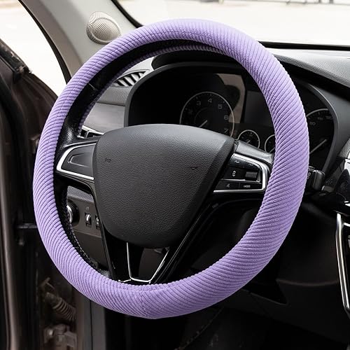 Miniatura 2 de Funda de volante púrpura para mujer, accesorios de automóvil lavanda, accesorios para interiores de automóvil femeninos